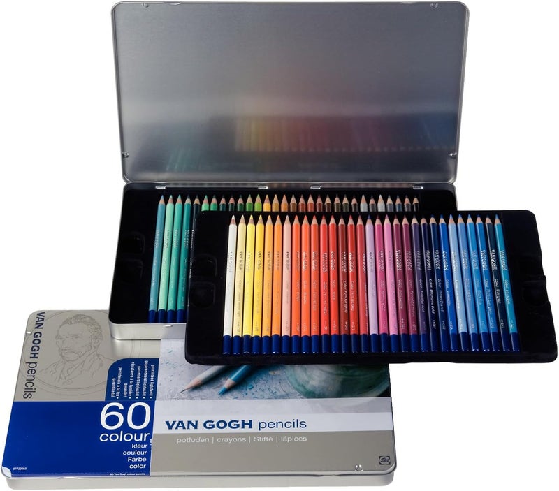 Van Gogh Metal Colour Pencil Set of 60 - Premium Art Supplies - Image 1